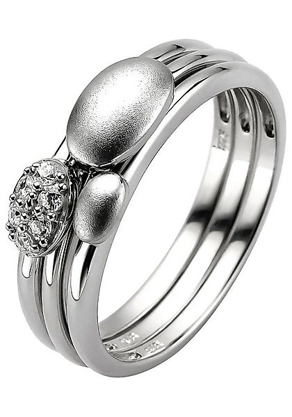 JOBO Fingerring, 3-teilig 925 Silber mit 6 Zirkonia günstig online kaufen