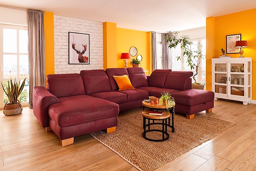 Home affaire Wohnlandschaft »Dundee U-Form« wahlweise mit Kopfteilverstellu günstig online kaufen