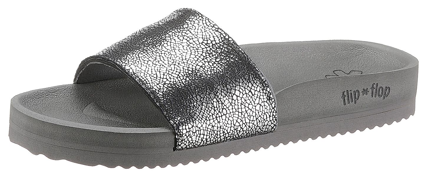 Flip Flop Pantolette "pool metallic cracked", mit Metallic Crush Effekt günstig online kaufen