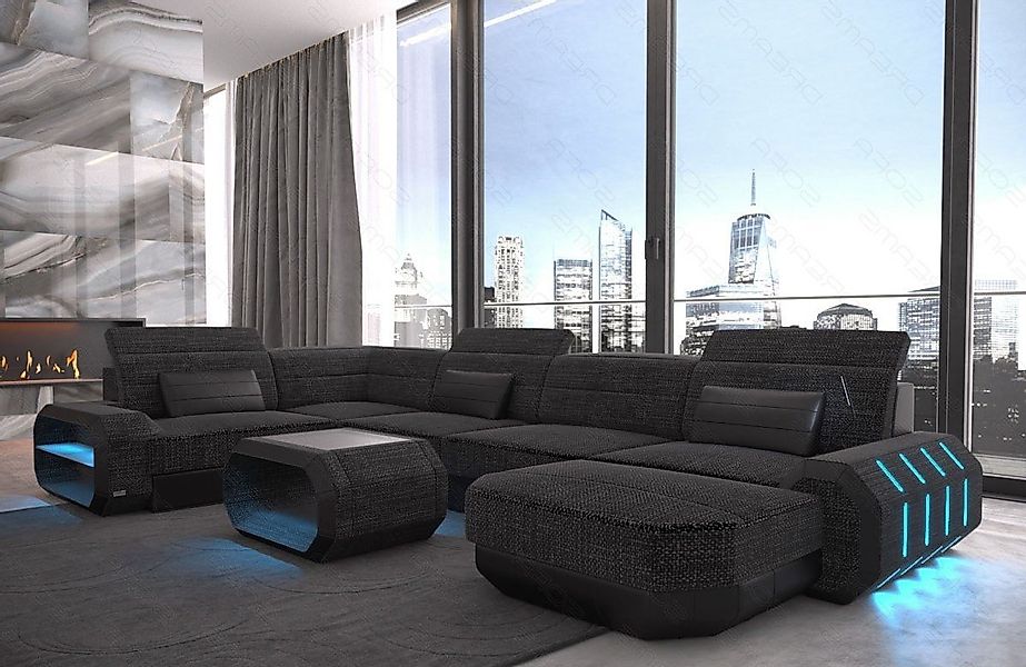 Sofa Dreams Wohnlandschaft Stoff Polster Designer Sofa Roma U Form H Strukt günstig online kaufen