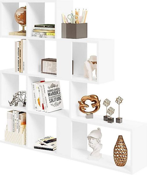 EUGAD Bücherregal, 1-tlg., 4 Ebenen, mit 11 offenen Fächern, freistehendes günstig online kaufen