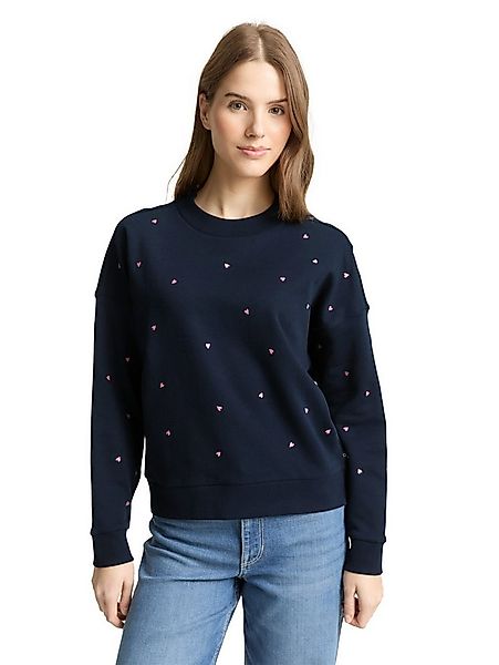 TOM TAILOR Denim Sweatshirt mit All-Over Print günstig online kaufen