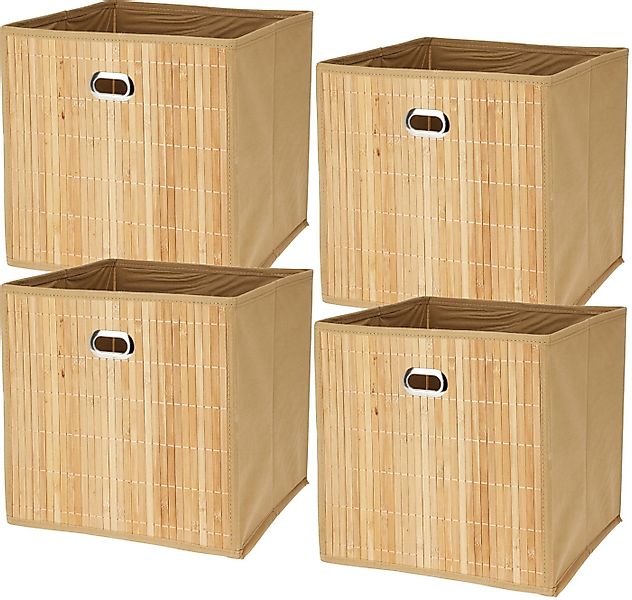 Koopman Aufbewahrungsbox Faltbox Bambus 31x31x31cm 1/2/4 er Set (4 St), 4er günstig online kaufen