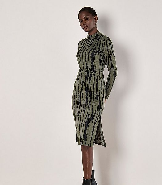 Apricot Druckkleid Streifenkleid (2-tlg., mit Bindeband) mit Stehkragen günstig online kaufen