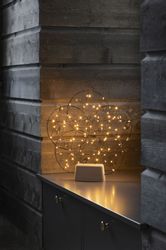 LED-Dekoleuchte 5 kleine Ringe, mit Holzfuß günstig online kaufen