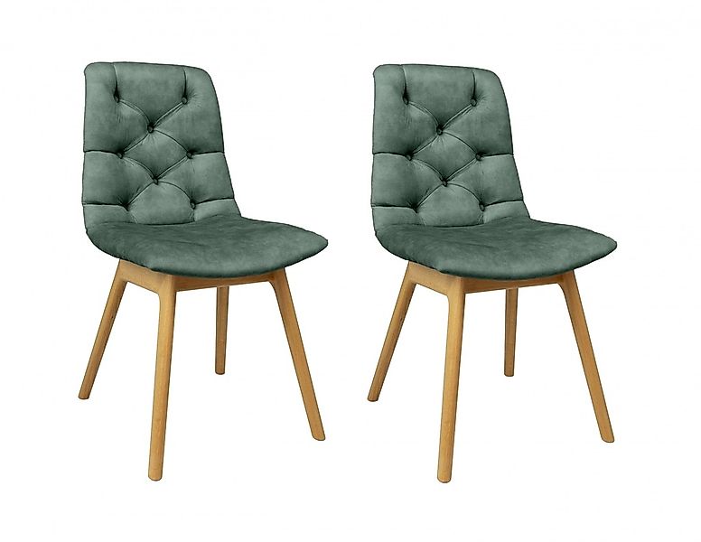 andas 4-Fußstuhl "Ramon", (Set), 2 St., Samt, mit Massivholzbeinen, verschi günstig online kaufen