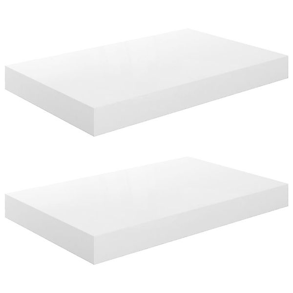 furnicato Wandregal Schweberegale 2 Stk. Hochglanz-Weiß günstig online kaufen