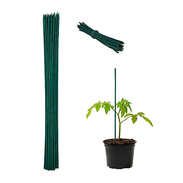 relaxdays Rankhilfe Grüner Pflanzenstab 60 cm günstig online kaufen