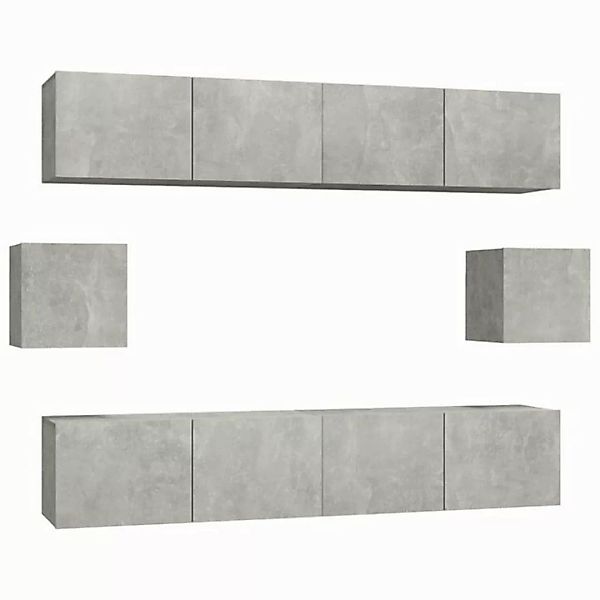 furnicato TV-Schrank 6-tlg. TV-Schrank-Set Betongrau Holzwerkstoff (1-St) günstig online kaufen