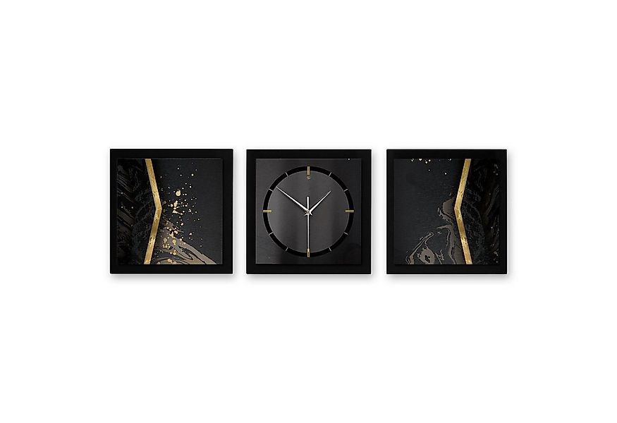 Kreative Feder Wanduhr Black Elegance (ohne Ticken, Funk- oder Quarzuhrwerk günstig online kaufen