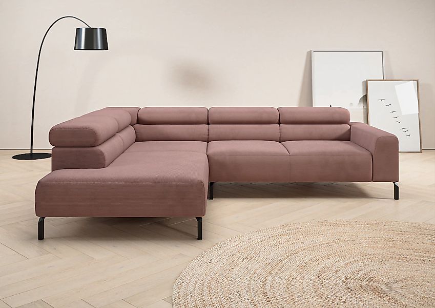 Places of Style Ecksofa "Antonelli, L-Form, inkl. Kopfteilverstellung, Brei günstig online kaufen
