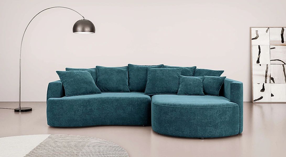 Home affaire Ecksofa "Kahekili, Schlafsofa mit Bettkasten, Maße B/T/H: 255/ günstig online kaufen