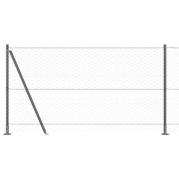 vidaXL Zaunpfosten Grau 10 x 1,2 m 50 mm Maschen Stahl und PVC 3353628 günstig online kaufen