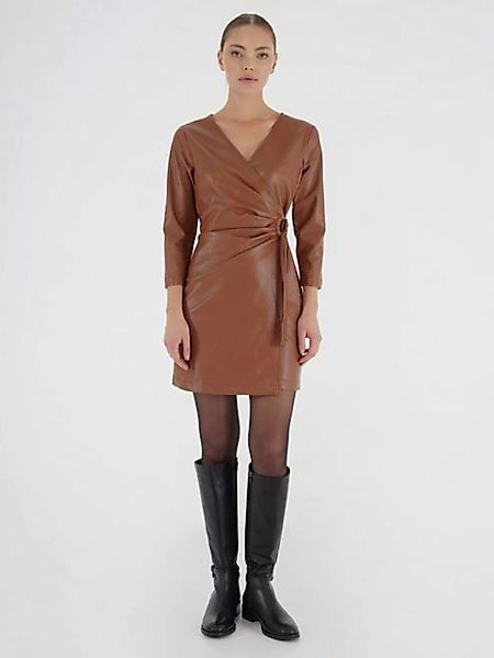 Freshlions Blusenkleid Freshlions Leather Dress braun L günstig online kaufen