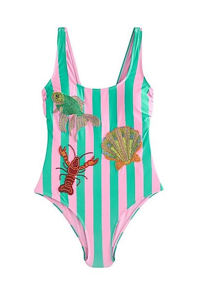 Next Badeanzug Figurformender Badeanzug mit Zierperlen (1-St) günstig online kaufen