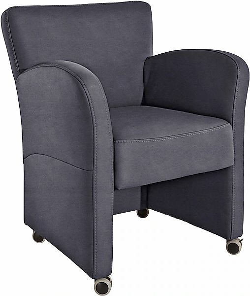 exxpo - sofa fashion Sessel »Cortado, Loungesessel auf Rollen, schmale Arml günstig online kaufen