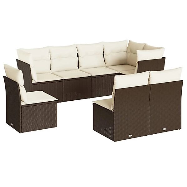 vidaXL 8-Tlg Garten-Sofagarnitur mit Kissen Braun Poly Rattan 3249602 günstig online kaufen