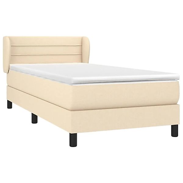 vidaXL Boxspringbett mit Matratze Creme 80x200 cm Stoff 3126282 günstig online kaufen