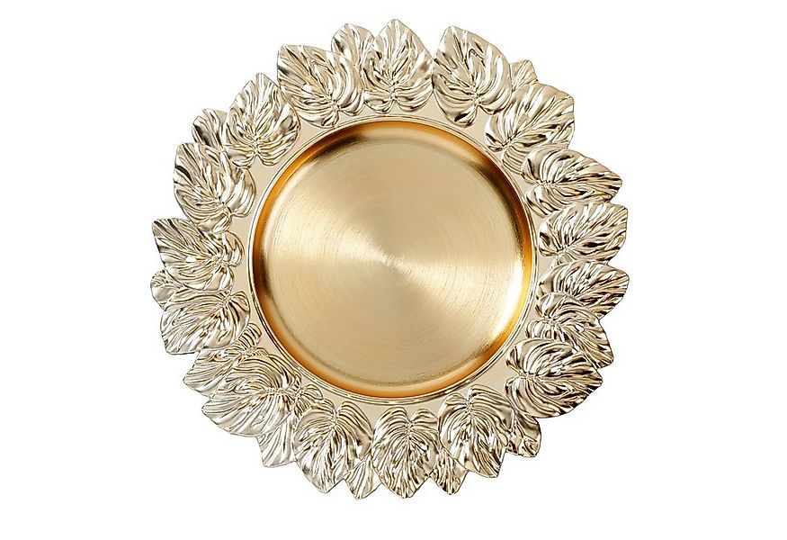 MAGIC by Inge Dekoteller, Dekoteller 35cm Kunststoff Blätter - Gold günstig online kaufen