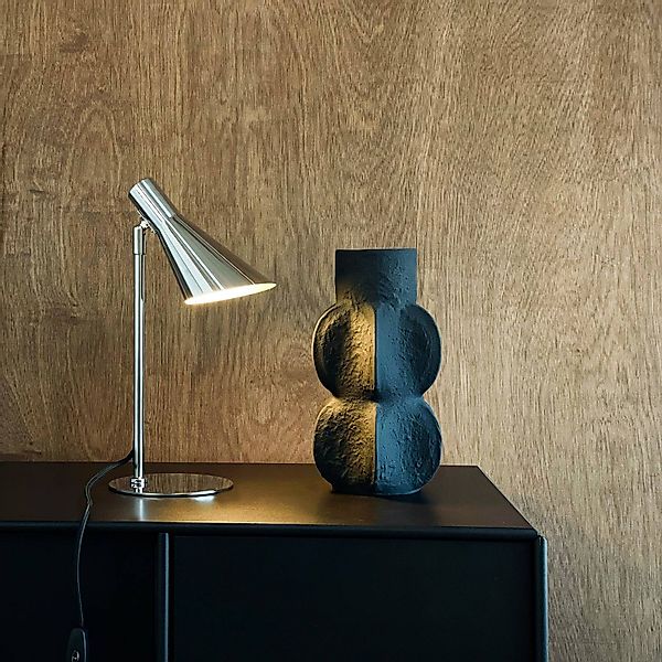Dyberg Larsen Tischlampe DL12, chrom, Höhe 39,5 cm, Metall günstig online kaufen