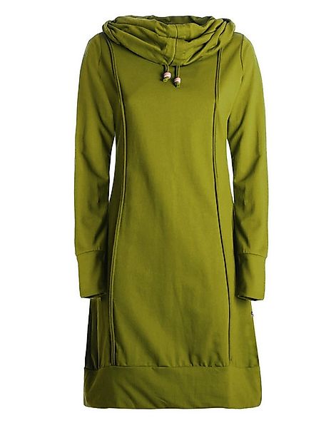 Vishes Jerseykleid Knielanges Kleid Baumwolle Schalkragen elastischer Bund günstig online kaufen