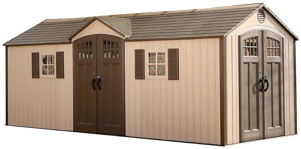 Lifetime Gerätehaus Makro hellgrau Kunststoff B/H/L: ca. 609,6x243,84x243,8 günstig online kaufen