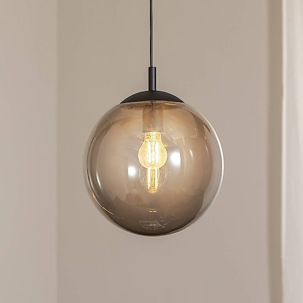 Hängeleuchte Esme, Ø 30 cm, rauchgrau, Glas, Kugel, E27 günstig online kaufen