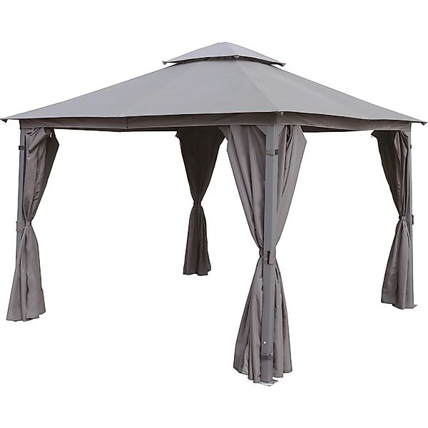 Caballo Stahl-Pavillon Anthrazit 330 cm x 330 cm günstig online kaufen