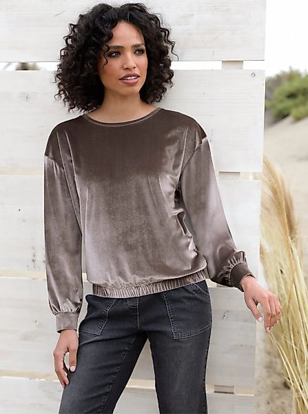 heine Langarmshirt "Samt-Shirt" 1 Stk. tlg. günstig online kaufen