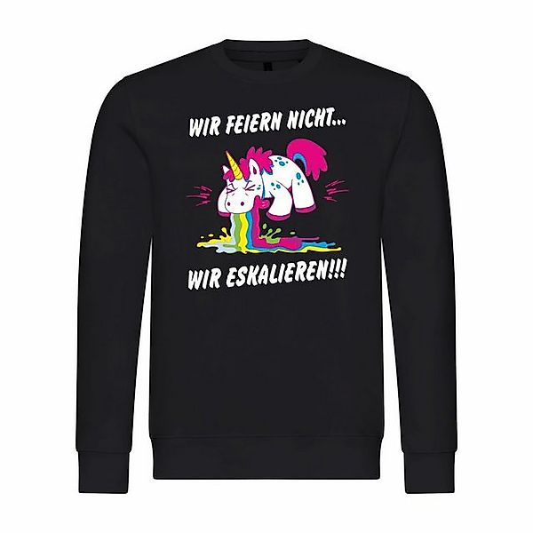 deinshirt Rundhalspullover Herren Pullover Wir feiern nicht WIR ESKALIEREN günstig online kaufen