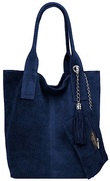 Caspar Schultertasche große Wildleder Shopper Damen günstig online kaufen