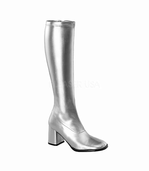 Retro Stiefel GOGO-300 - PU Silber (Schuhgröße: EUR 37) günstig online kaufen