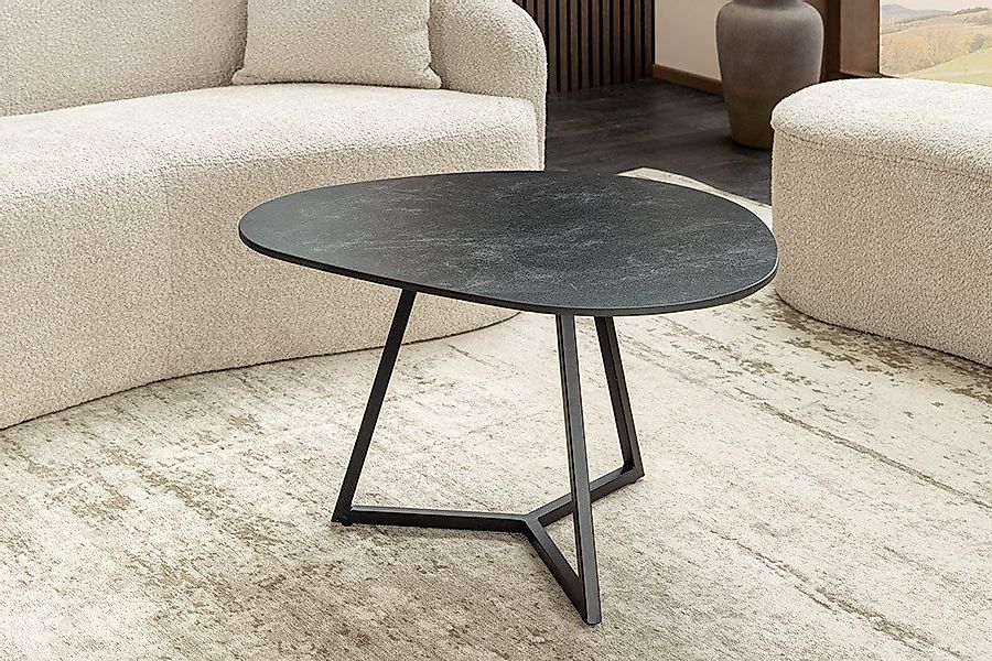 riess-ambiente Couchtisch MARVELOUS 90cm grau/schwarz – Keramik, Metallgest günstig online kaufen