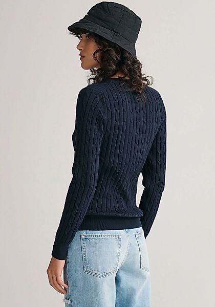 Gant Strickpullover "STRETCH COTTON CABLE C-NECK", mit Logostickerei auf de günstig online kaufen