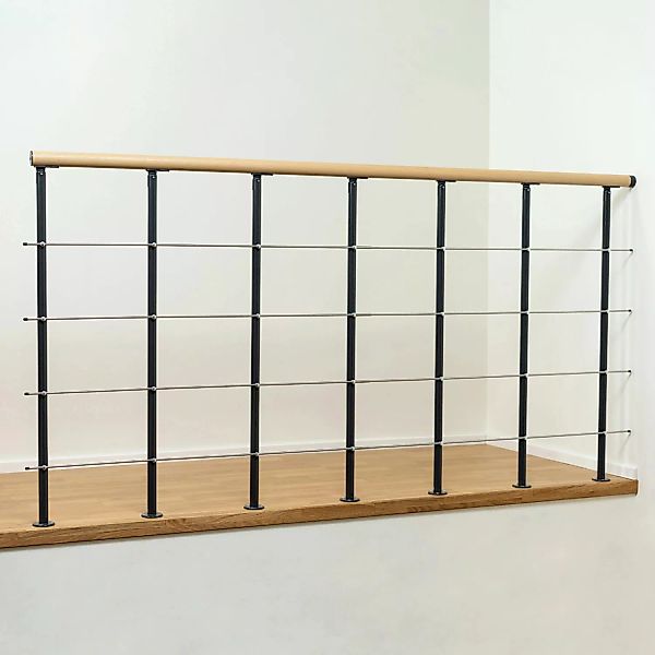 Dolle Brüstungsgeländer Boston Startset 100 cm Anthrazit Handlauf Eiche FSC günstig online kaufen