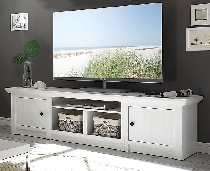 Furn.Design Lowboard Hooge (TV Unterschrank in Pinie weiß Landhaus, 2-türig günstig online kaufen