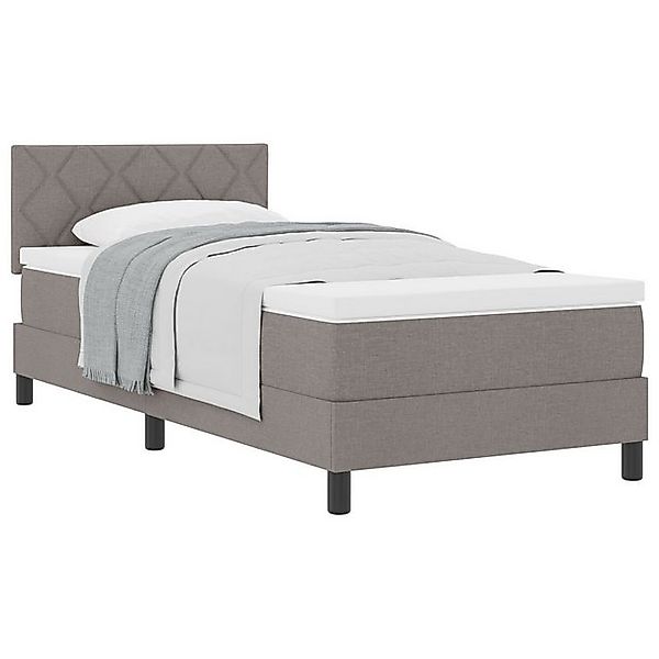 vidaXL Bett Boxspringbett mit Matratze Taupe 100x200 cm Stoff (1-tlg) günstig online kaufen
