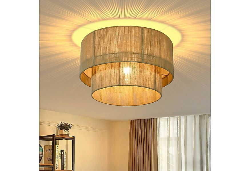 Nettlife Deckenleuchte Vintage Juteschnur Boho-Design Rustikale Pendelleuch günstig online kaufen