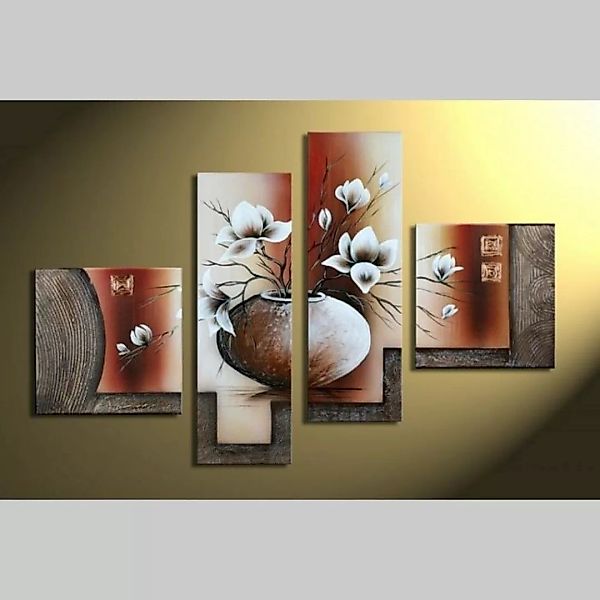 4 Leinwandbilder MAGNOLIA (1) 100 x 70cm Handgemalt günstig online kaufen