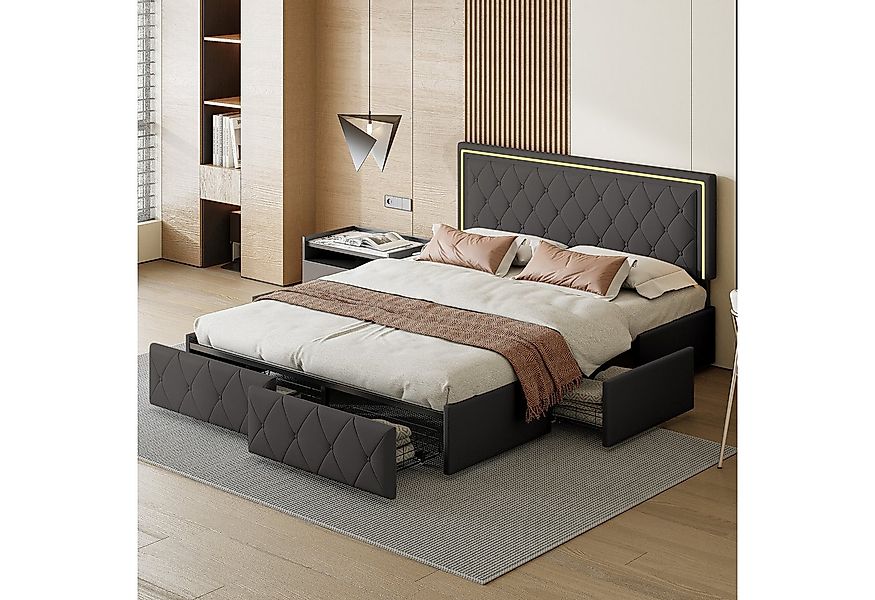Furnishings Home Polsterbett Stauraumbett Doppelbett Jugendbett (Verstellba günstig online kaufen