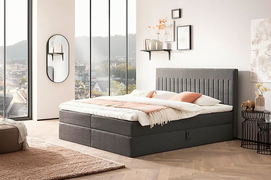 XDREAM Boxbett Neapel, Doppelbett in 140x200 cm und 180x200 cm, Härtegrad 3 günstig online kaufen