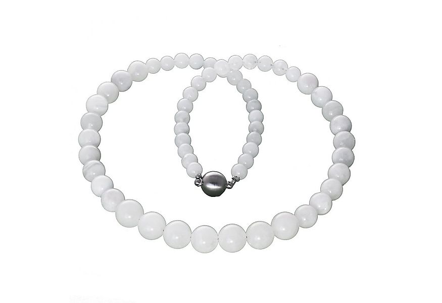 Bella Carina Perlenkette Kette mit echten Mondstein Perlen, Mondstein Kette günstig online kaufen