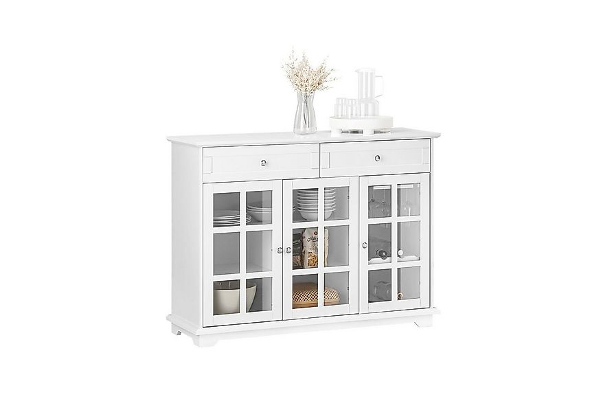SoBuy Sideboard FSB77, Küchenschrank Kücheninsel mit Glastür Kommode Bartis günstig online kaufen