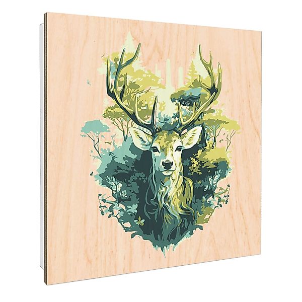 Banjado Schlüsselkasten mit Holzfront 30x30cm Weiß Scharnier Links 50 Haken günstig online kaufen