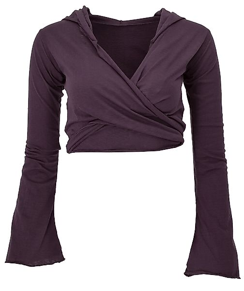 Guru-Shop Longsleeve Wickeltop, Yogatop, Langarmshirt mit.. günstig online kaufen