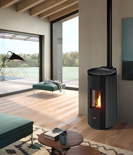 PEGASO Pelletofen Floyd Stahl Anthrazit 7,7 kW mit Automatik günstig online kaufen