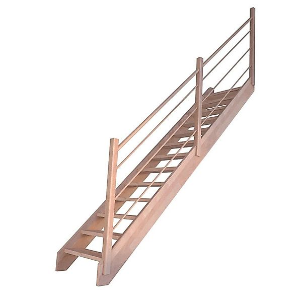 Treppe Mykonos Pro Buche Gerade 90 cm Holz-Design-Geländer R FSC® günstig online kaufen