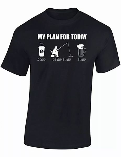 Baddery Print-Shirt Angel Tshirt : "My plan for today: Angeln" - Angler T-S günstig online kaufen