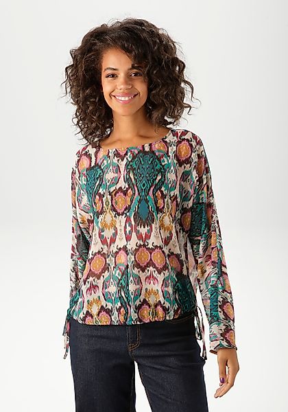 Aniston CASUAL Schlupfbluse mit farbenfrohen Ethno-Druck - jedes Teil ein U günstig online kaufen