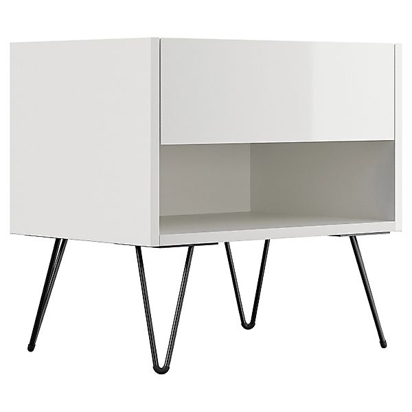 Posseik Nachttisch-Set Industrial B Stehend 50 cm Weiß 2-teilig günstig online kaufen